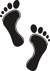 Black silhouette of two human footprints 