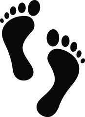 Black silhouette of two human footprints 