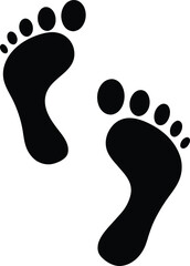 Black silhouette of two human footprints 