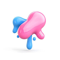 Fototapeta premium 3D Abstract Iridescent Fluid Glossy Shape isolated on white background