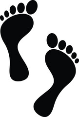 Black silhouette of two human footprints 