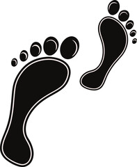 Black silhouette of two human footprints 