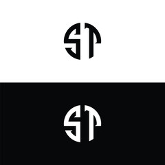 ST Round Shape Monogram Logo Design