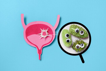 Bacteria Under Magnifying Glass Causing Bladder Infection