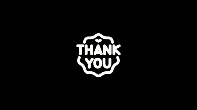 thank you text animation