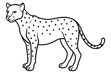Sleek Cheetah Minimalist Line Art Vector