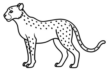Sleek Cheetah Minimalist Line Art Vector