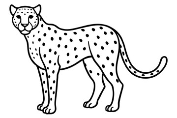 Sleek Cheetah Minimalist Line Art Vector