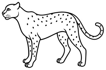 Sleek Cheetah Minimalist Line Art Vector
