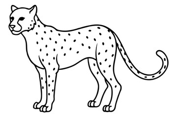 Sleek Cheetah Minimalist Line Art Vector