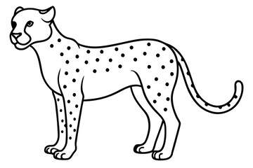 Sleek Cheetah Minimalist Line Art Vector