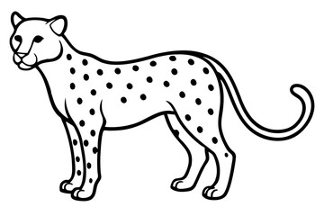 Sleek Cheetah Minimalist Line Art Vector