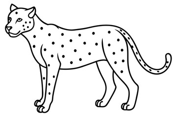 Sleek Cheetah Minimalist Line Art Vector