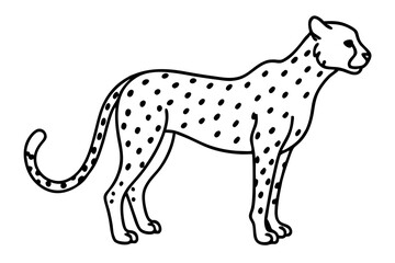 Sleek Cheetah Minimalist Line Art Vector