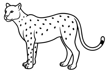 Sleek Cheetah Minimalist Line Art Vector