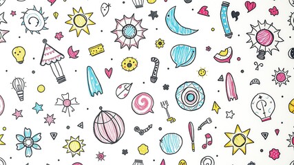 Playful Nursery Sketch: Whimsical Elements in Doodle Art