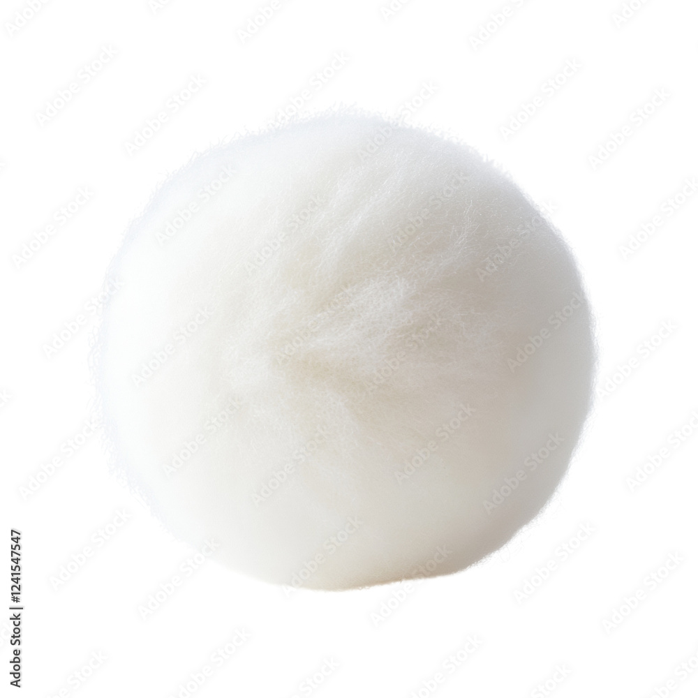 Poster the image shows a single, round, fluffy white object against a black background. it resembles a soft