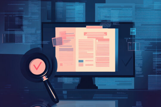 Proofreading software displaying a correctly edited document on a computer screen, ensuring accurate and error-free content