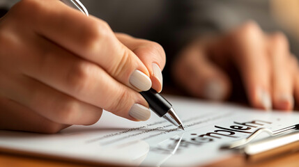 A close-up of a businessperson signing digital contracts on a tablet.


