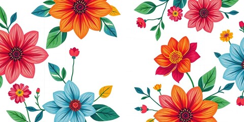 Modern Floral Tapestry on Delicate Linen