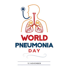 World Pneumonia Day 12th November banner, post.