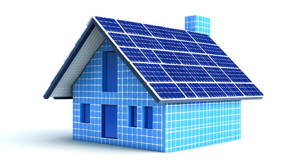 Logo with solar panels integrated into the shape of a house, symbolizing clean energy in everyday life.Logo with solar panels integrated into the shape of a house, symbolizing clean energy in everyday