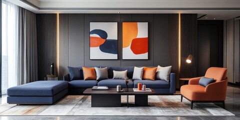 Modern Living Room Interior Design: Sophisticated and Serene Space