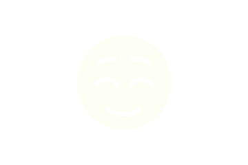 Relaxed face emoji in white. Emoticon icon symbol in transparent background.