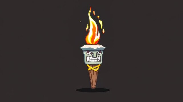 Angry Tiki Torch Illustration