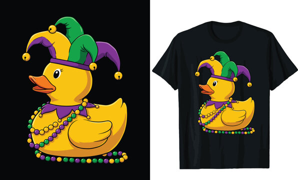 Mardi Gras Rubber Duck T-Shirt Design
