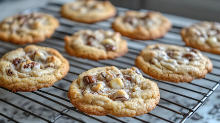Macadamia nut cookies with a crunchy texture and a buttery, sweet flavor that melts in your mouth.Macadamia nut cookies with a crunchy texture and a buttery, sweet flavor that melts in your mouth.