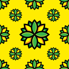 Seamless pattern with ornamental flowers in beautiful colors. Abstract seamless pattern with mandala flowers.