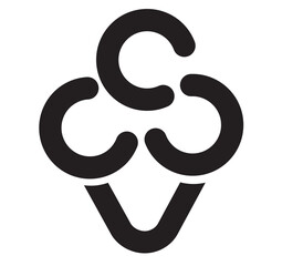 stylized ice cream icon vecto...