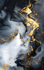 Luxurious Grey and Gold Marble Background with Detailed Pattern and Subtle Textured Sheen