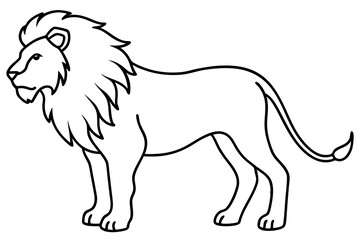Sleek Lion Outline Vector Illustration