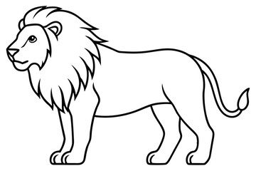 Sleek Lion Outline Vector Illustration