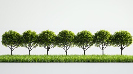 Obraz premium a row of green trees in the shape of a heart 