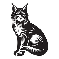 Elegant Lynx Silhouette Illustration
