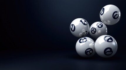 Lotto draw action lottery venue graphic display dark background close-up view chance and luck concept