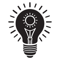 Solar Light Bulb Silhouette Vector Illustration Graphic Design