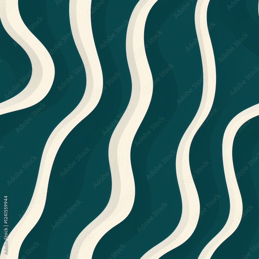 Poster abstract seamless pattern featuring smooth curved lines intersecting on a minimalist grid design