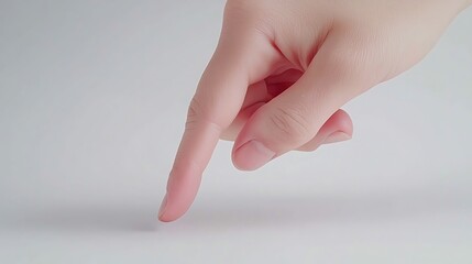 Finger Pointing Downward, Clean Background