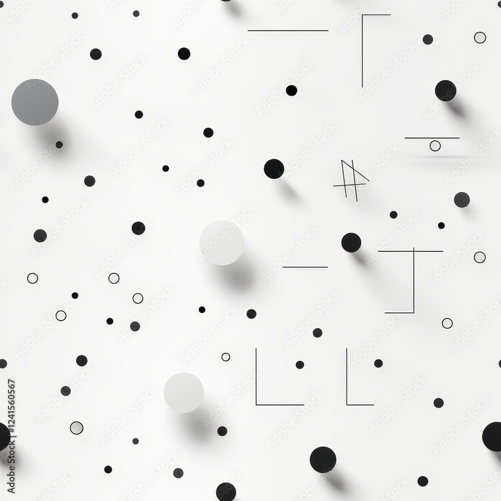 Poster minimalist coordinate system featuring thin black lines and small circle intersection points