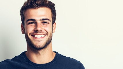 Obraz premium portrait of a young man with a beard smiling 