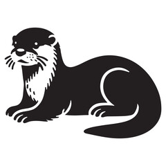 Otter Silhouette Vector Illustration Graphic Design