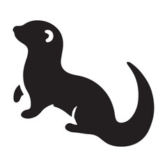 Alert Otter Silhouette Illustration for Wildlife Projects