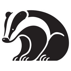 Badger Silhouette Illustration for Wildlife and Nature