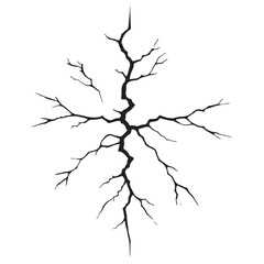 Abstract Crack Silhouette Illustration Representing Fracture