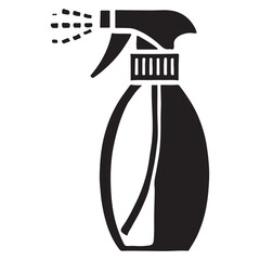 Spray Bottle Silhouette Illustration for Cleaning and Hygiene