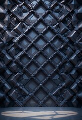 Fototapeta premium Abstract Dark Grey Geometric Wall Design